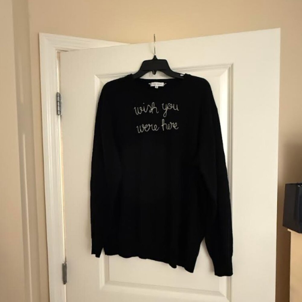 Lingua Franca Sweater | 100% Cashmere Hand-Embroidered Sweater